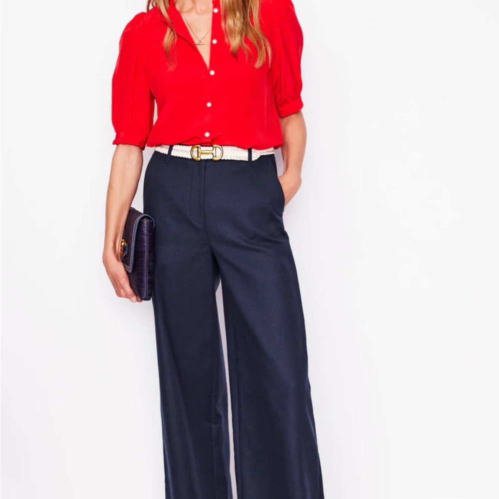 Elegant Navy Wide-Leg Pants